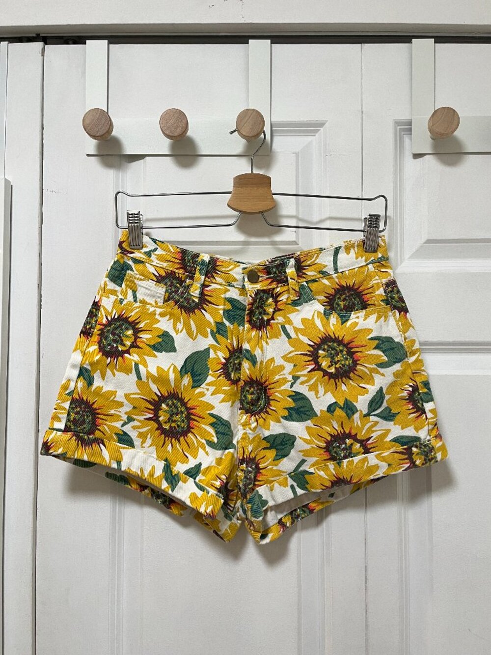 Rare American Apparel Sunflower High Waisted Denim Shorts Size 28